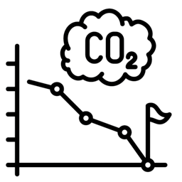 Icon - CO2 decreasing on chart.
